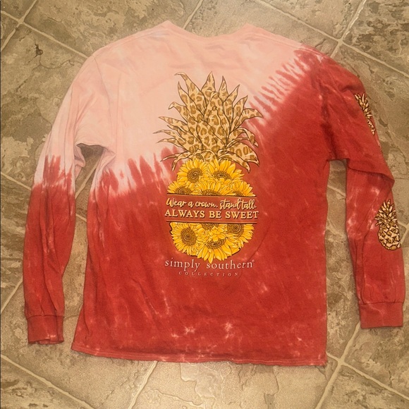 Simply Southern Red and White Pineapple Long Sleeve - Picture 1 of 7